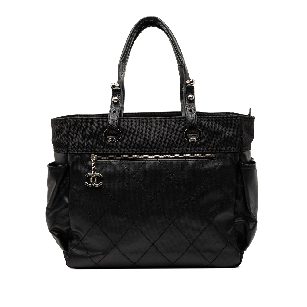 Pre-Loved Chanel Large Quilted Coated Canvas Paris Biarritz Tote
